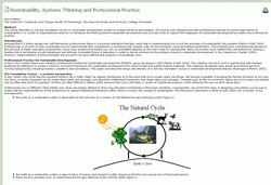 Sustainability, Systems Thinking and Professional Practice